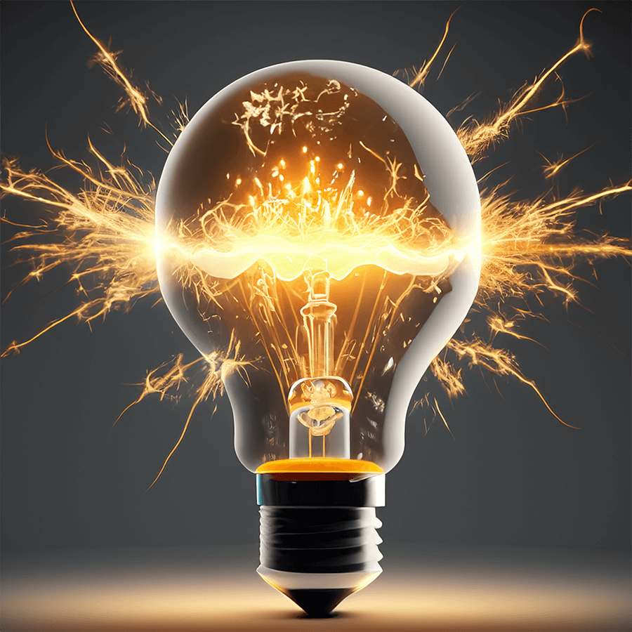 A lightbulb with sparks - Innovative Electrical Solutions by Allure Energy in Cairns.