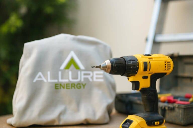 Allure Energy branded toolkit and drill on worksite in Cairns