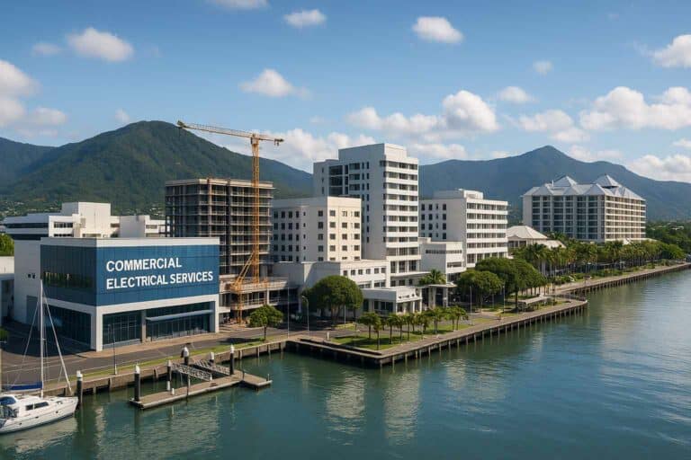 Commercial electrical services in Cairns business district, Queensland
