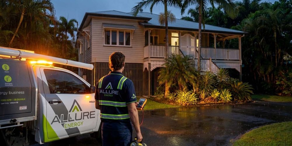 After hours emergency electrician responding to an urgent electrical issue at a home in Clifton Beach QLD