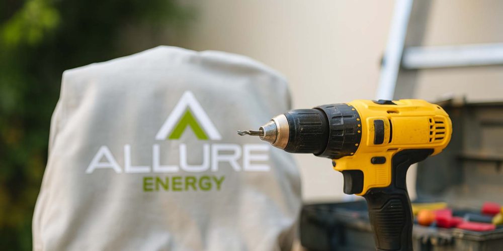 Allure Energy branded toolkit and drill on worksite in Cairns