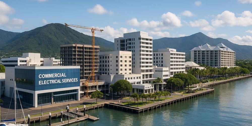Commercial electrical services in Cairns business district, Queensland