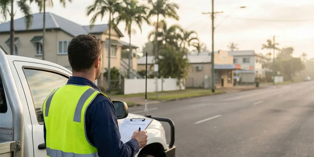 Licensed electrician in Cairns inspecting residential and commercial electrical services in tropical North Queensland
